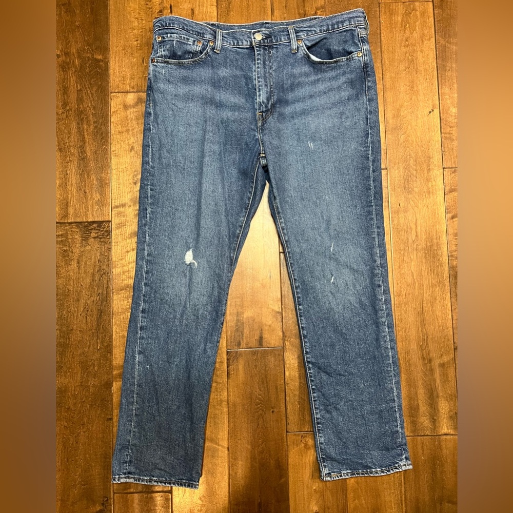 Levi’s Premium 38x30 511 Blue Distressed Denim Zip Fly Jeans